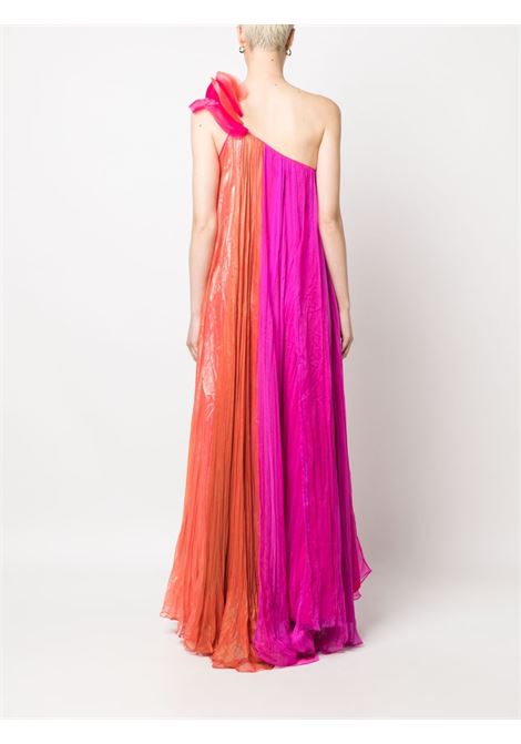 Multicolored floral-appliqué pleated one-shoulder gown - women IRIS SERBAN | 13SAYASSMPL